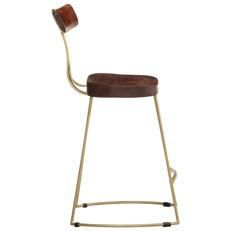 Tabourets de bar lot de 2 49x43x79 cm bois de manguier massif - 3