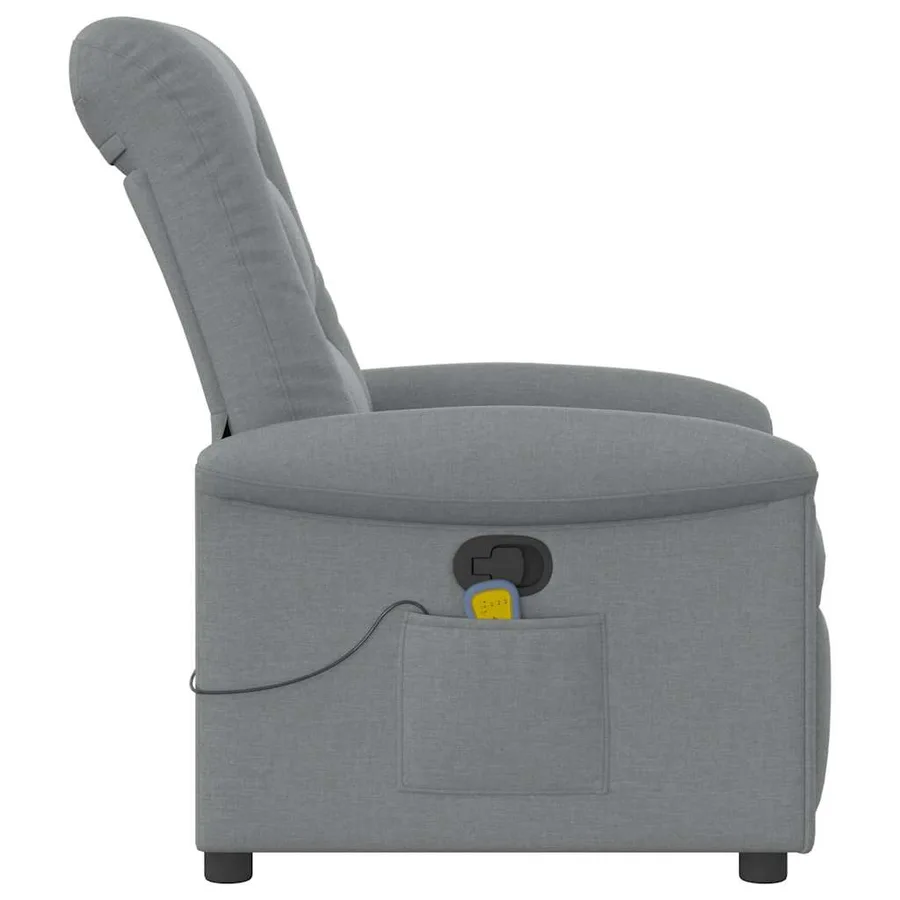 Fauteuil de massage inclinable Gris clair Tissu - 4