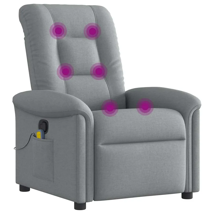 Fauteuil de massage inclinable Gris clair Tissu - 6