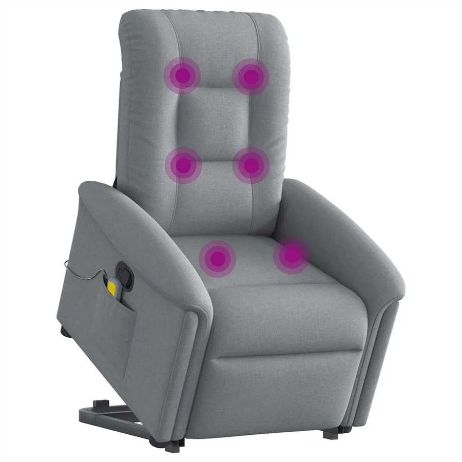 Fauteuil de massage inclinable Gris clair Tissu - 2
