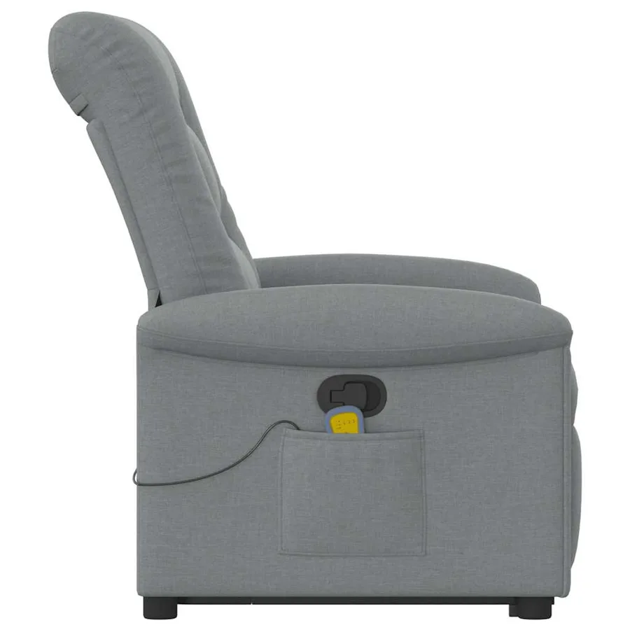 Fauteuil de massage inclinable Gris clair Tissu - 6