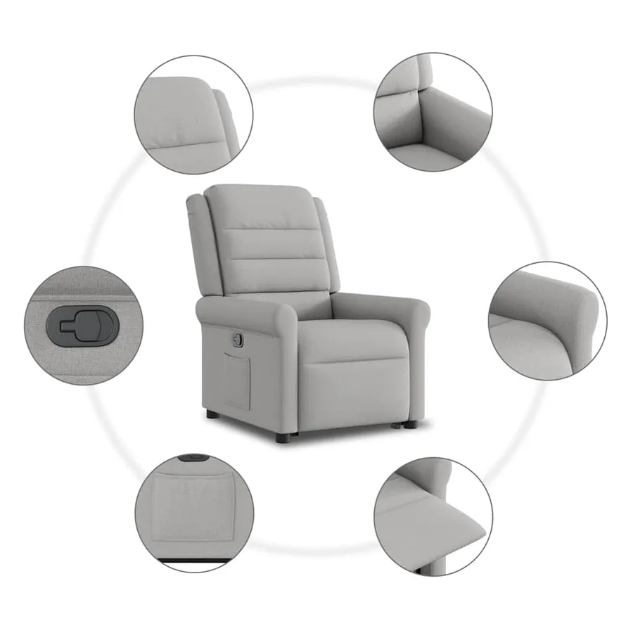 Fauteuil inclinable gris nuage tissu - 10