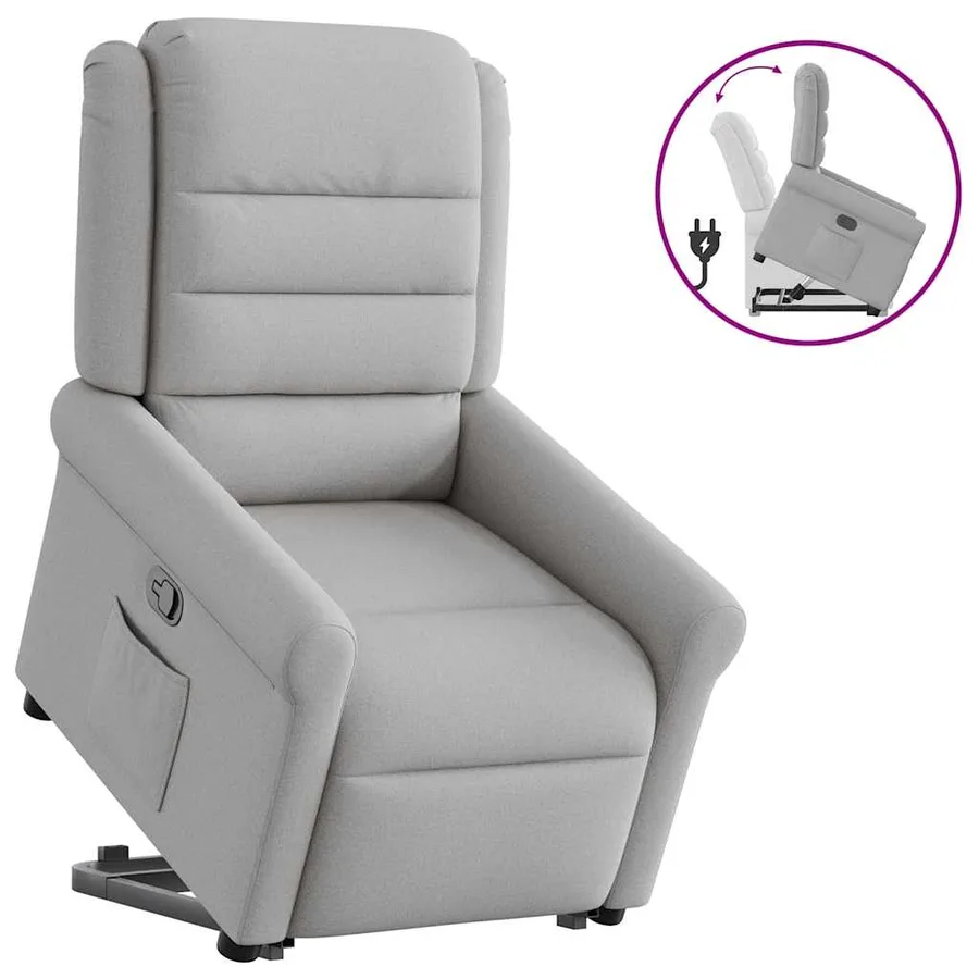 Fauteuil inclinable gris nuage tissu - 2