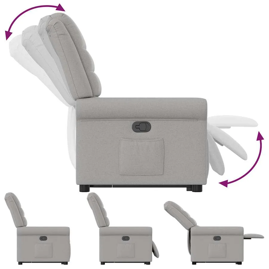 Fauteuil inclinable gris nuage tissu - 8