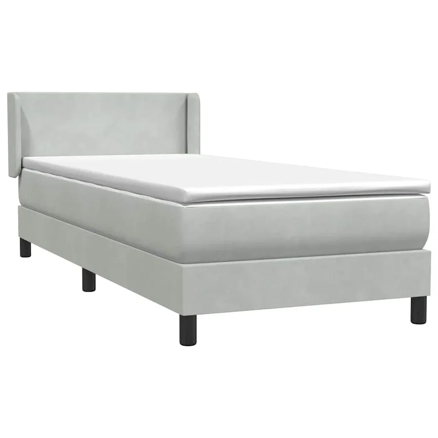 Sommier à lattes de lit et matelas gris clair 90x210 cm velours - 4