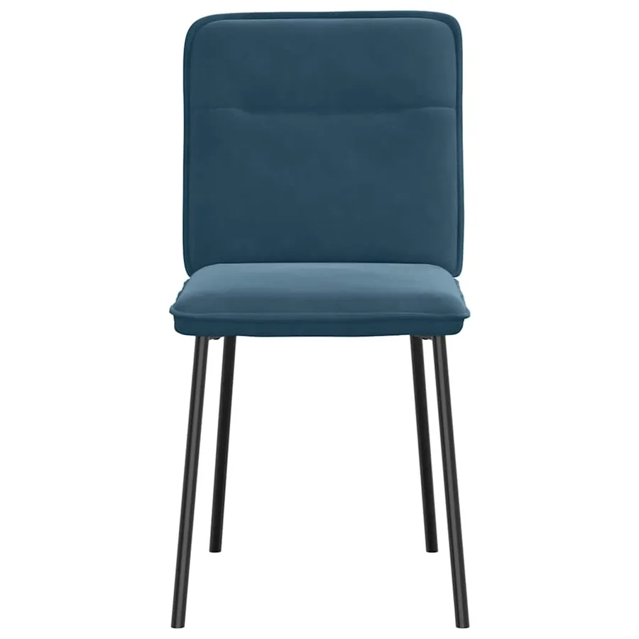Chaises à manger lot de 2 Bleu Velours - 4