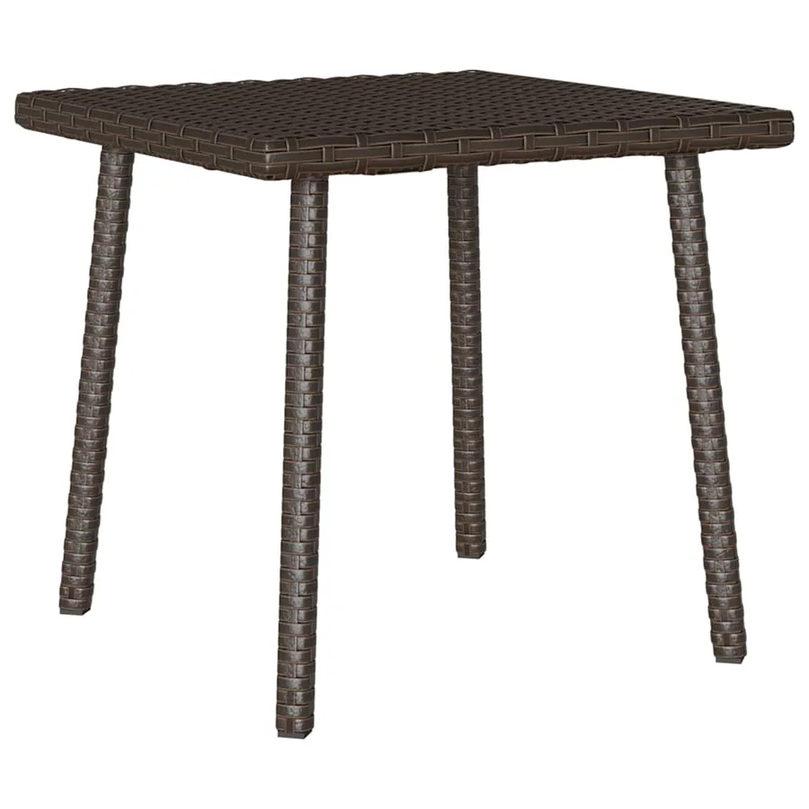 Table basse de jardin rectangulaire marron 40x40x37 cm rotin - 2