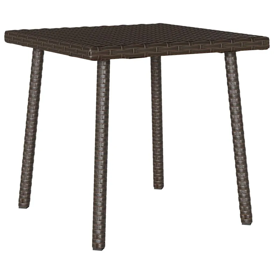 Table basse de jardin rectangulaire marron 40x40x37 cm rotin - 6