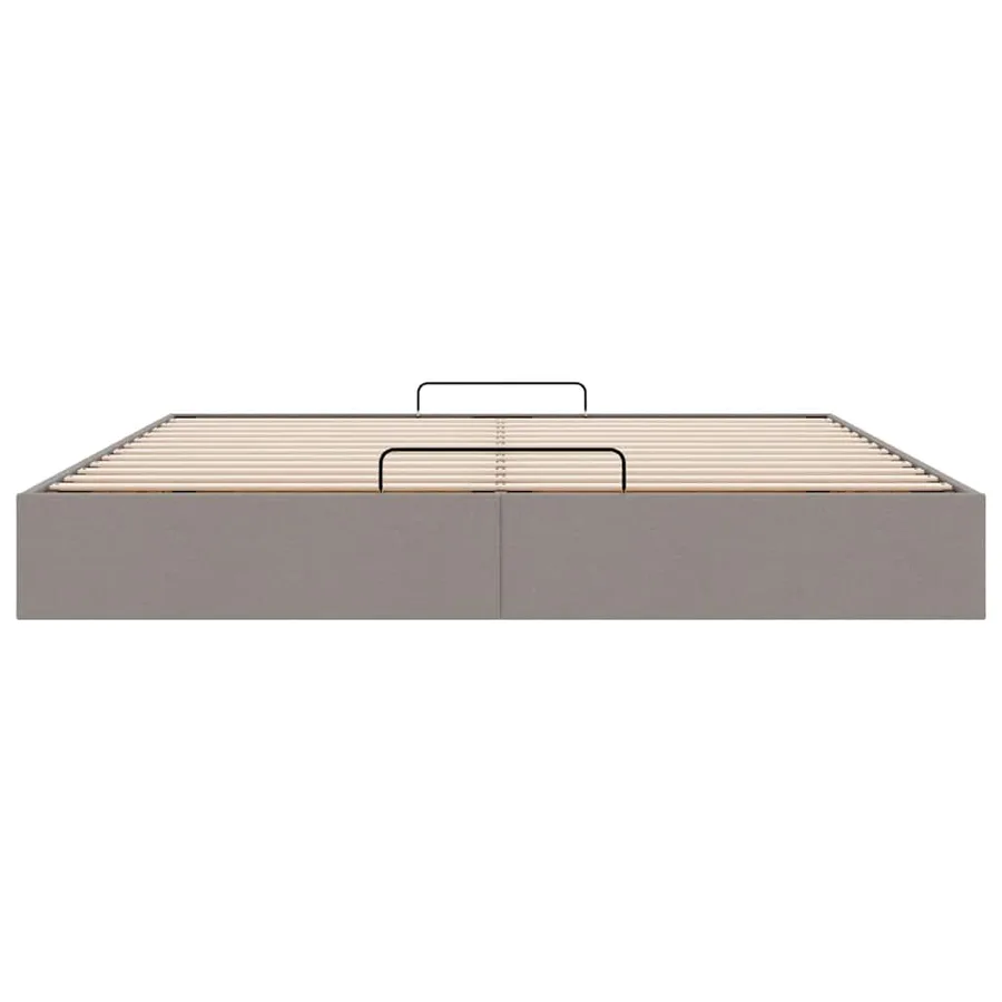 Cadre de lit ottoman sans matelas taupe 180x200 cm tissu - 7