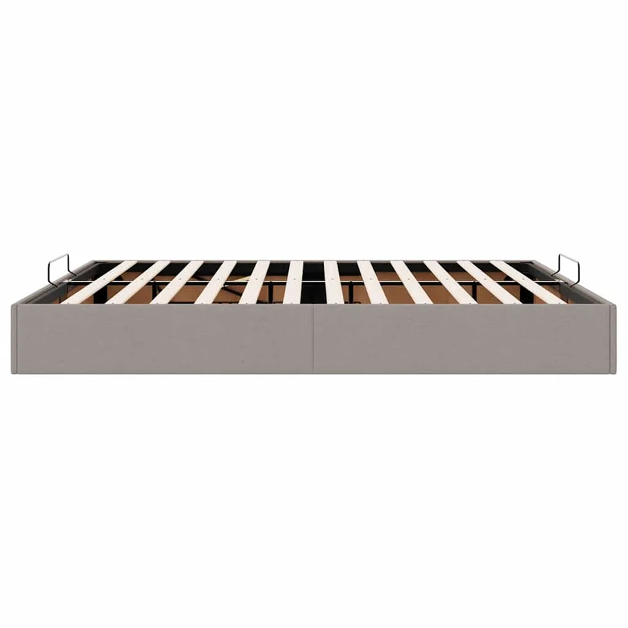 Cadre de lit ottoman sans matelas taupe 180x200 cm tissu - 8