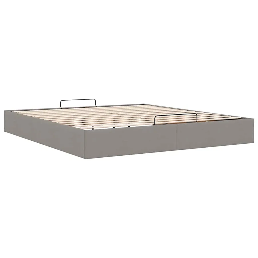 Cadre de lit ottoman sans matelas taupe 180x200 cm tissu - 9