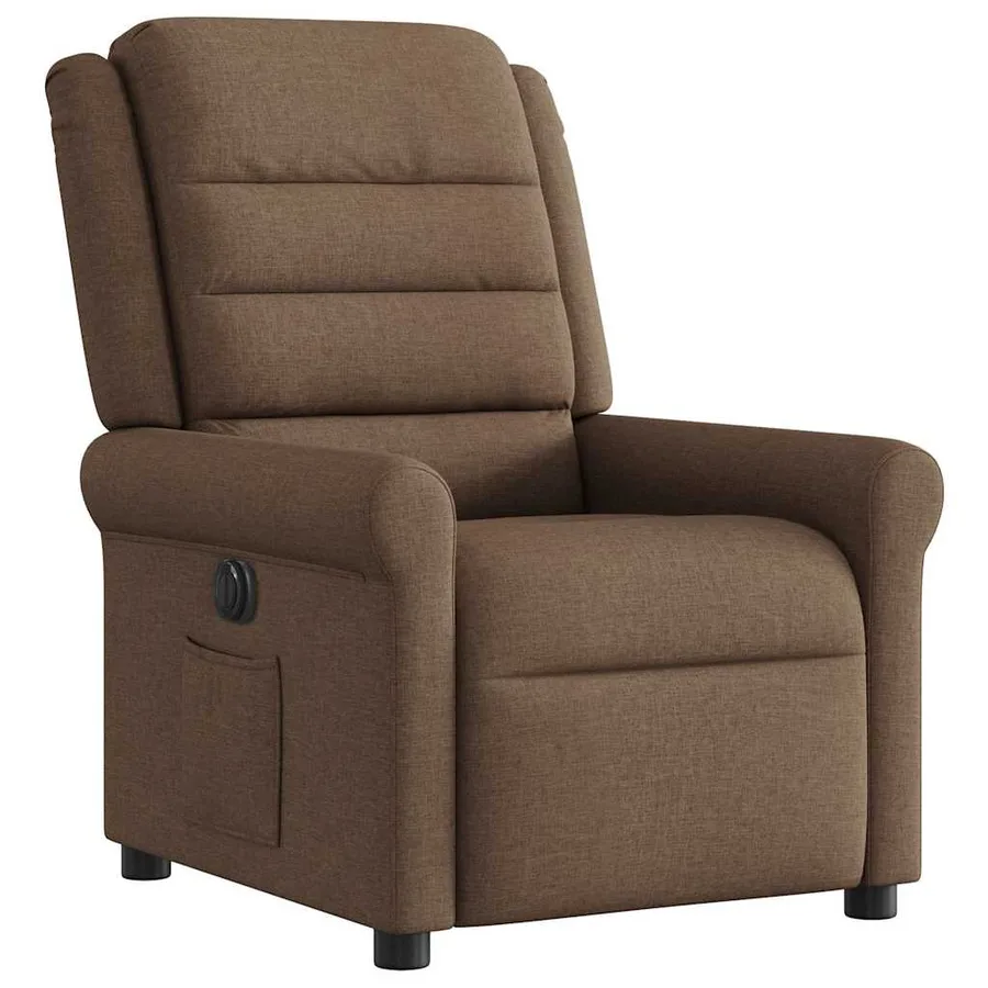 Fauteuil inclinable électrique Marron Tissu - 4