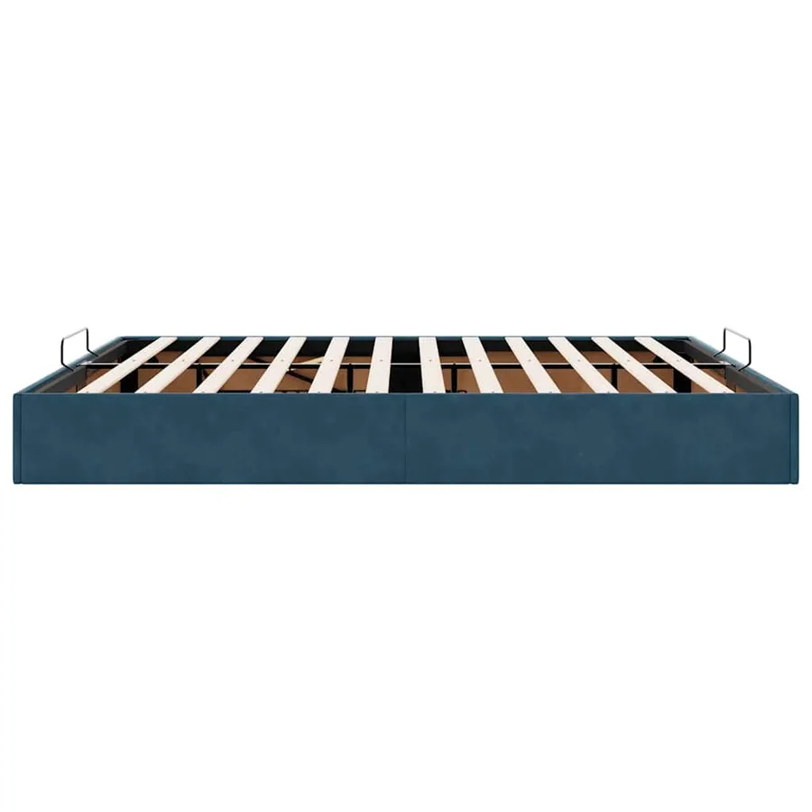 Cadre de lit ottoman sans matelas bleu foncé 200x200 cm velours - 8