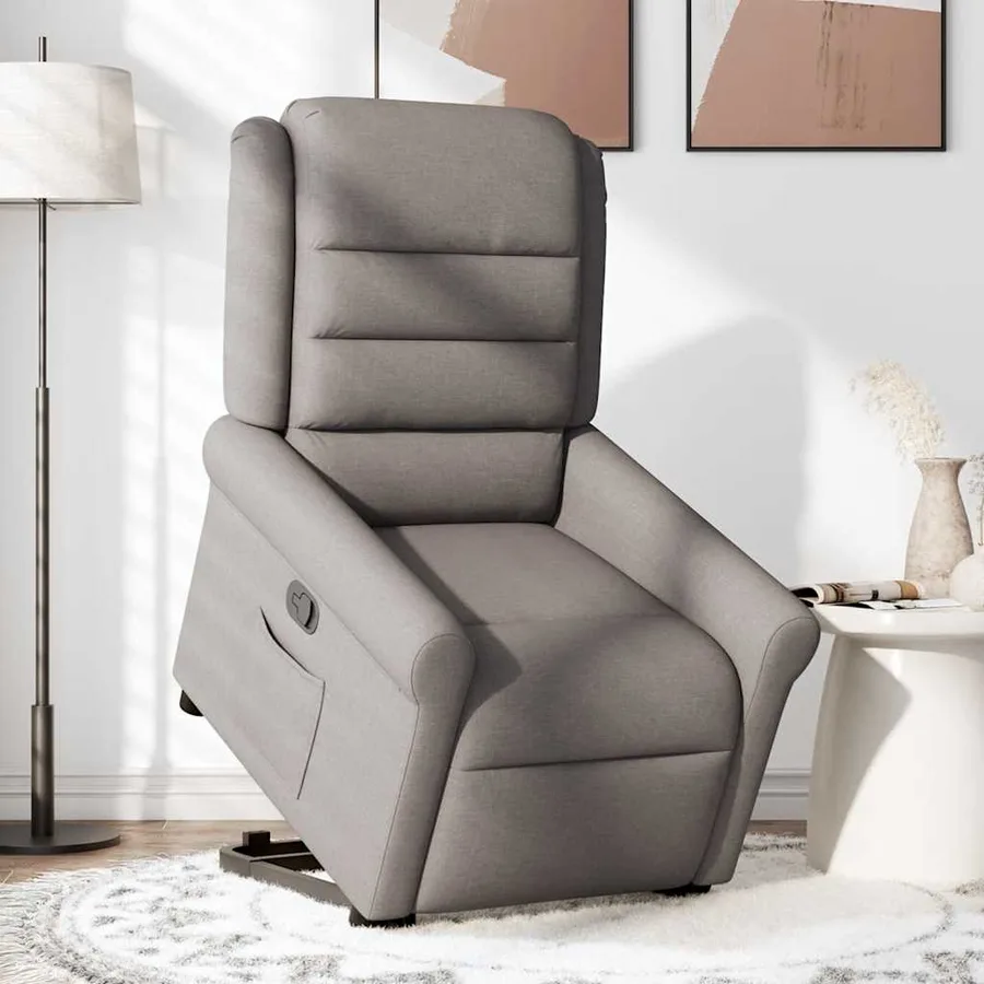 Fauteuil inclinable taupe tissu - 3