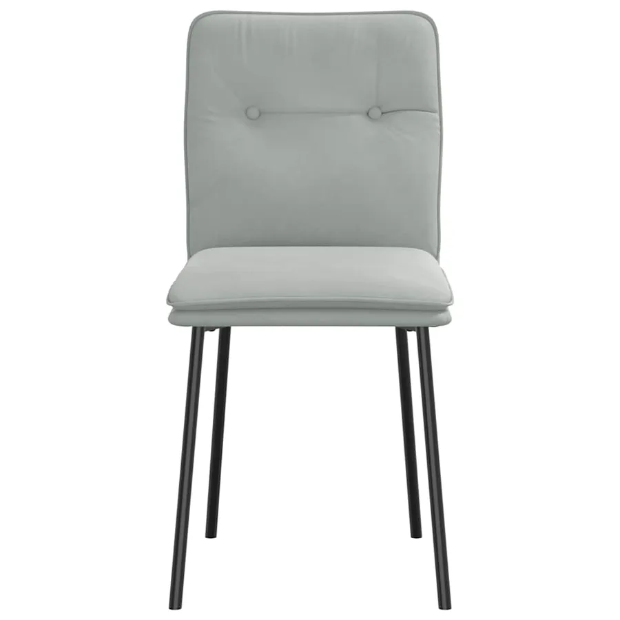 Chaises à manger lot de 6 gris clair velours - 4