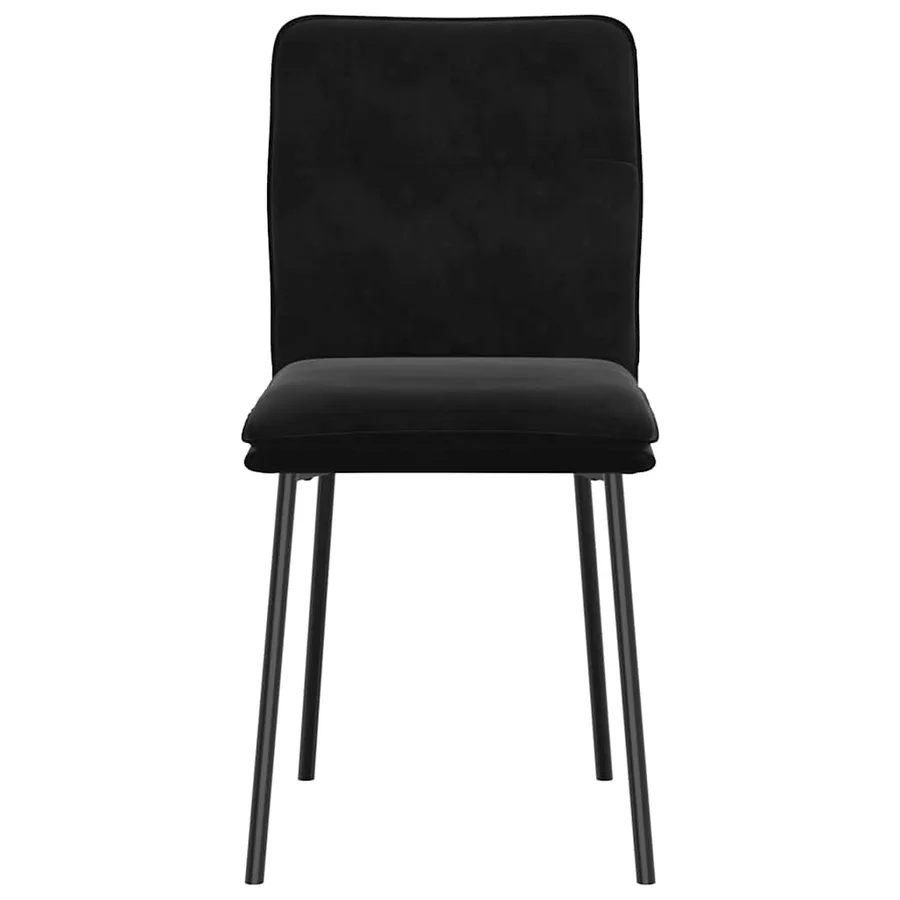 Chaises à manger lot de 6 noir velours - 4