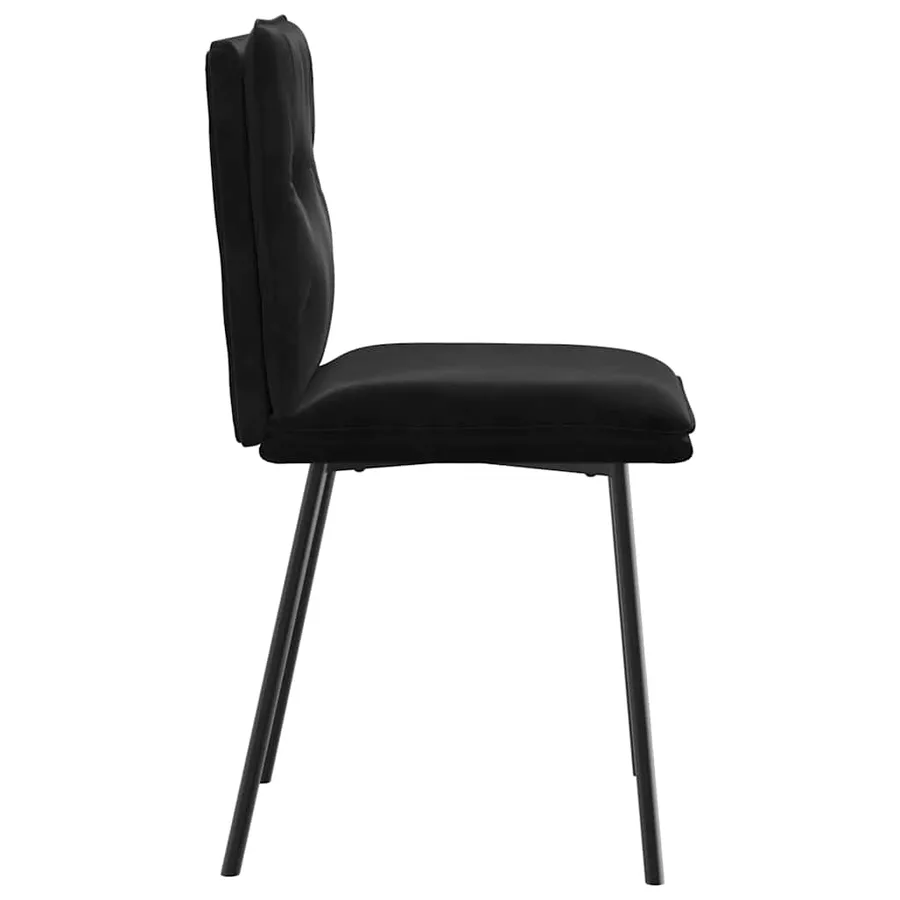 Chaises à manger lot de 6 noir velours - 5