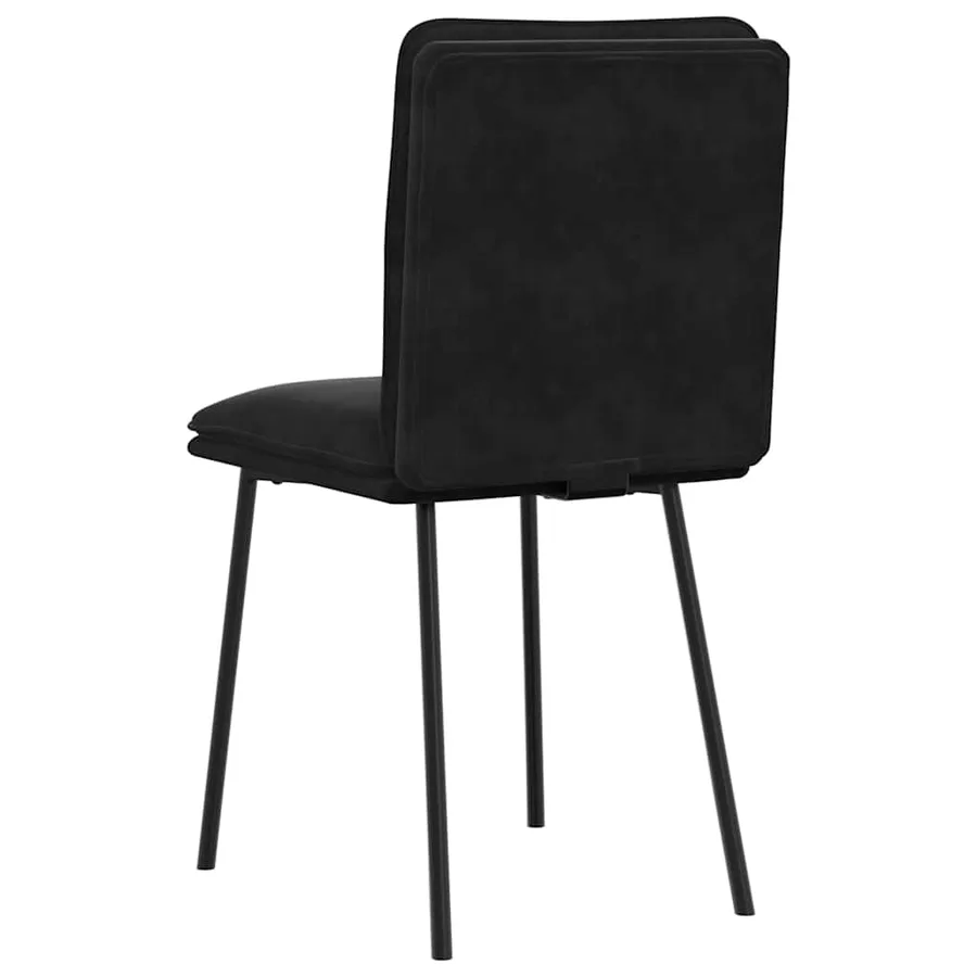 Chaises à manger lot de 6 noir velours - 6