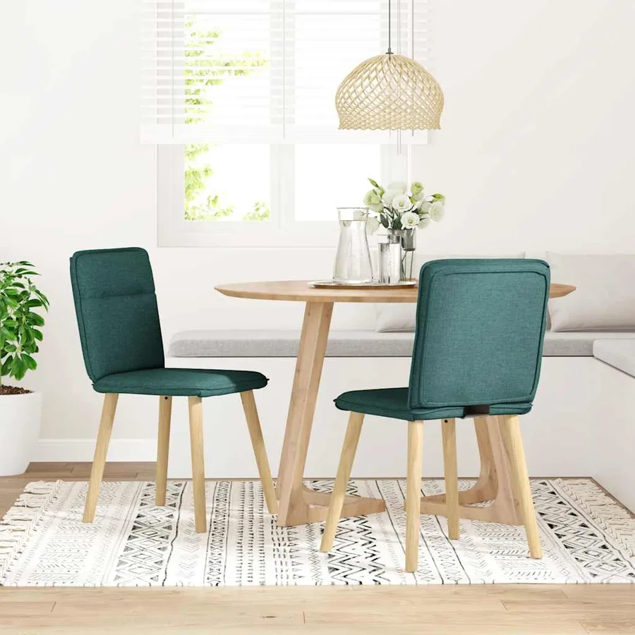 Chaises à manger lot de 2 vert foncé tissu - 2