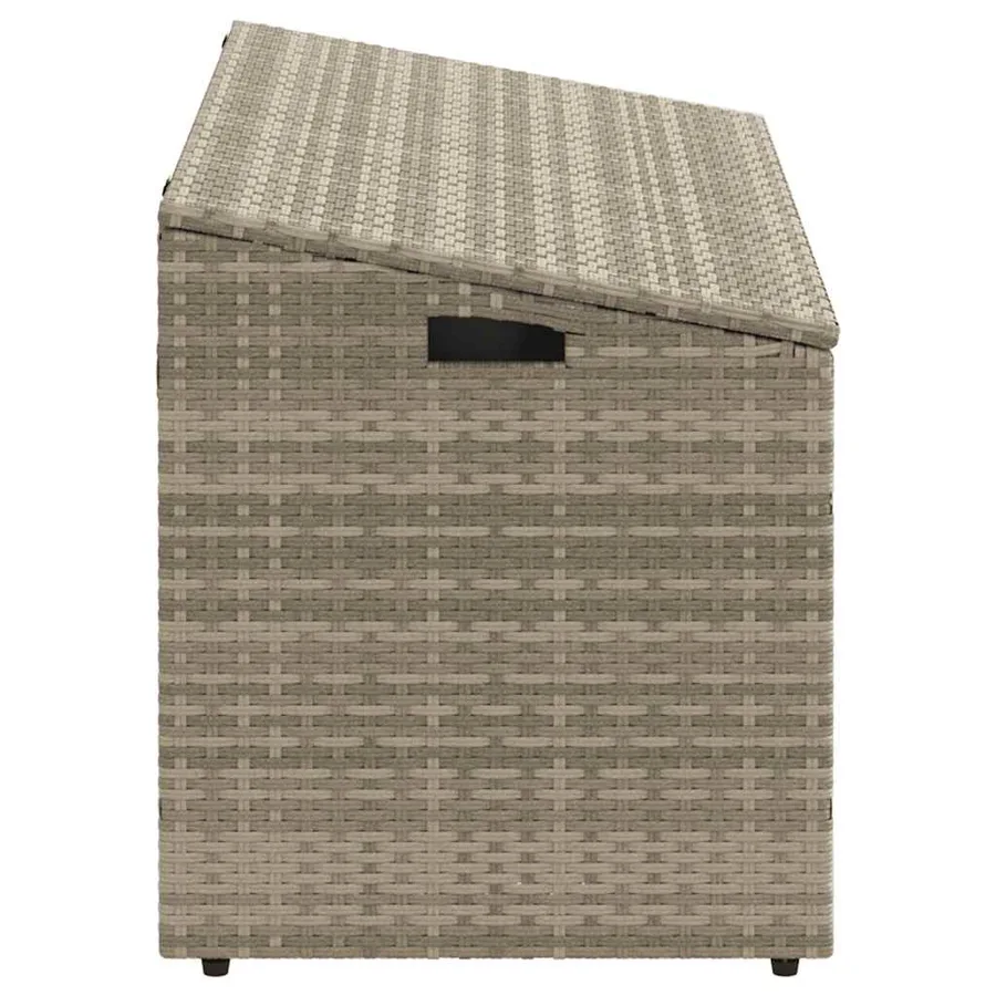 Boîte de rangement de jardin gris clair 110x50x58 cm rotin - 5