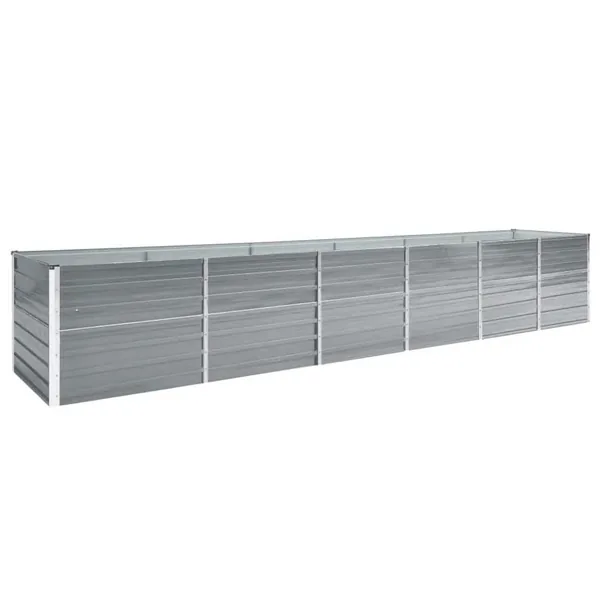 Raised Garden Bed Galvanised Steel 480x80x77 cm Grey