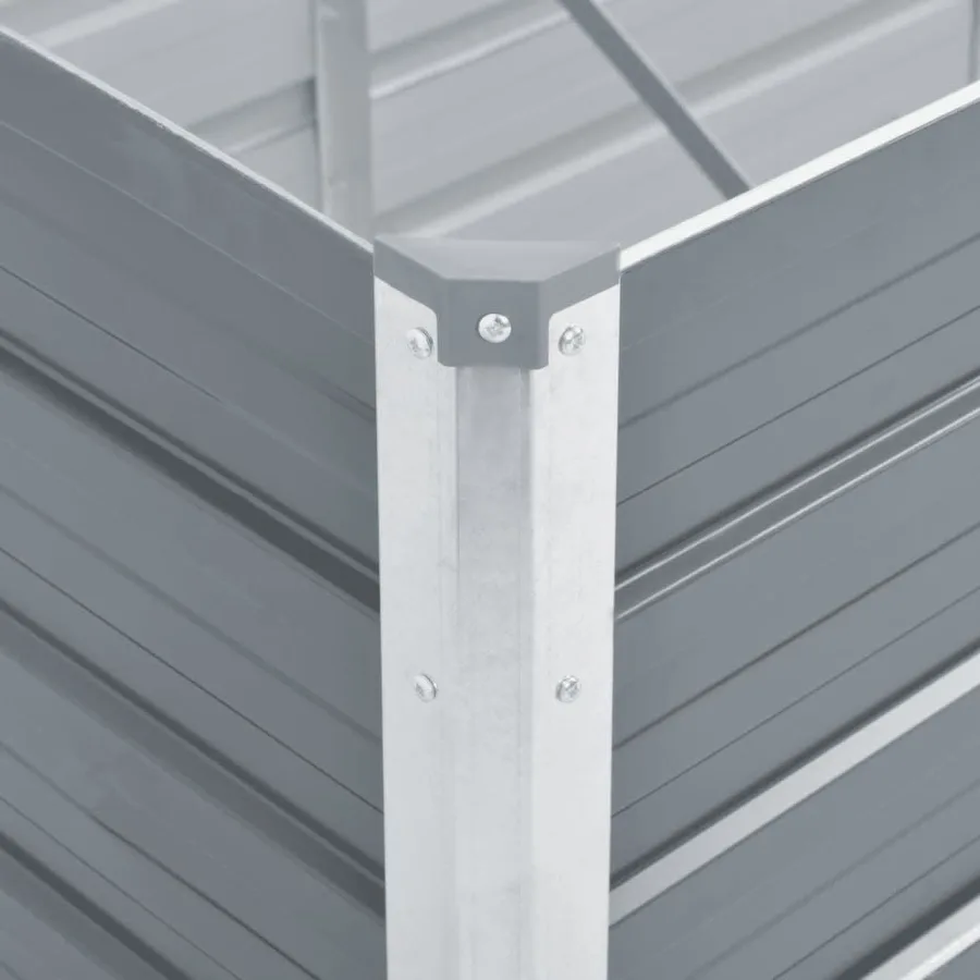 Lit surélevé de jardin Acier galvanisé 480x80x77 cm Gris - 6