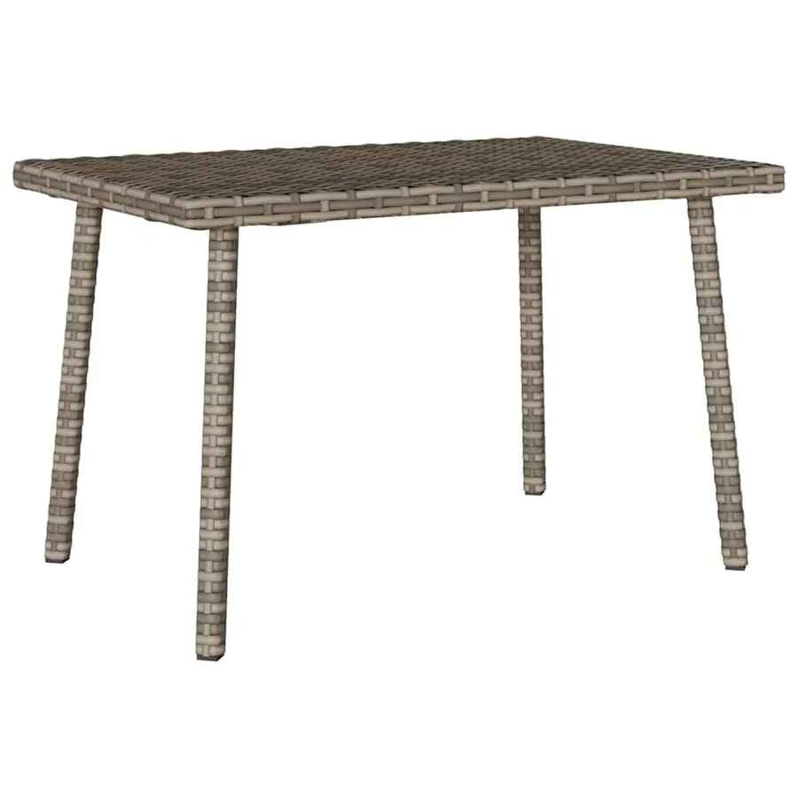 Table basse de jardin rectangulaire gris 60x40x37 cm rotin - 6