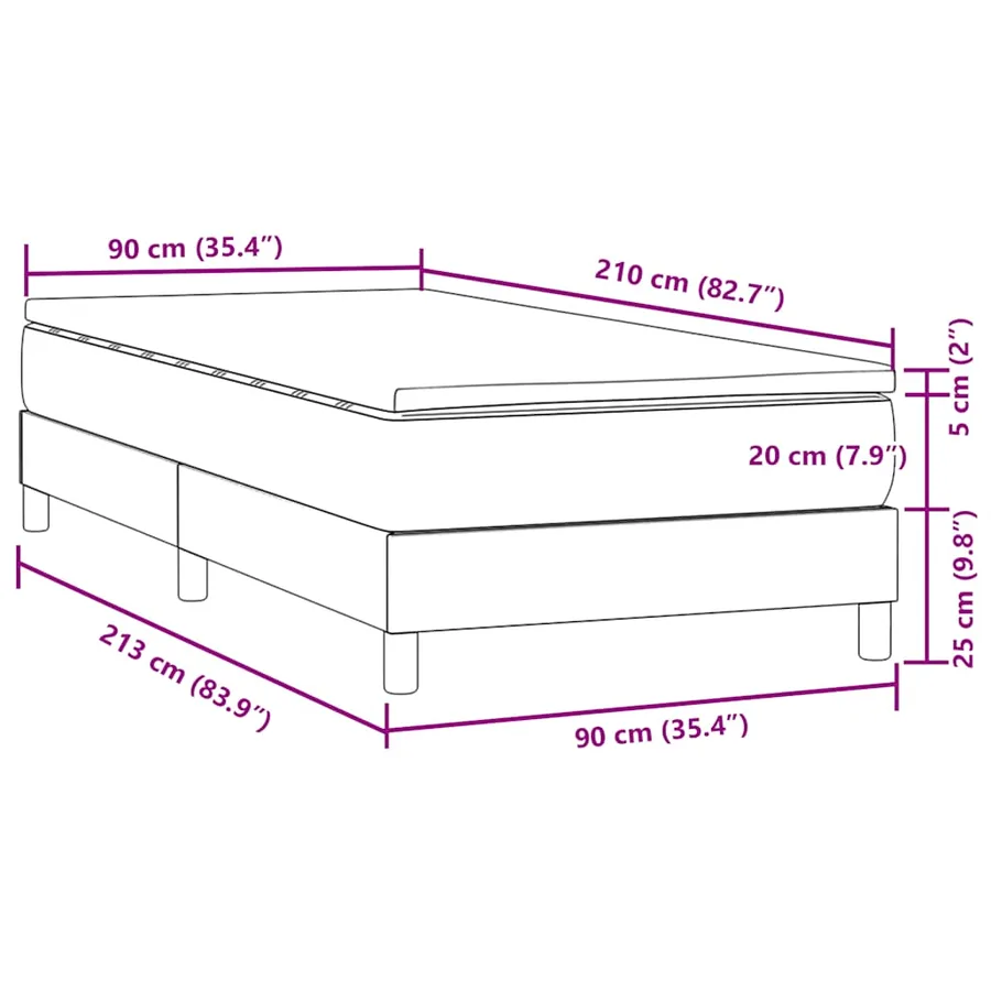 Sommier à lattes de lit et matelas gris clair 90x210 cm velours - 11