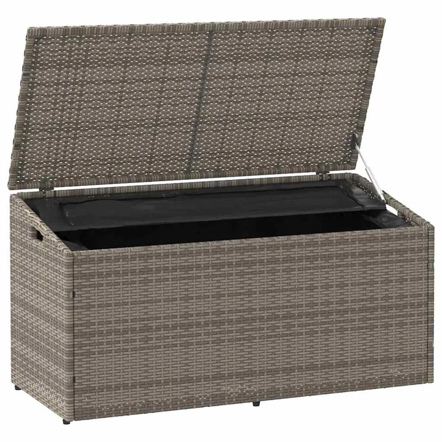 Coffre de rangement de jardin Gris 110 x 50 x 58 cm Résine tressée - 4