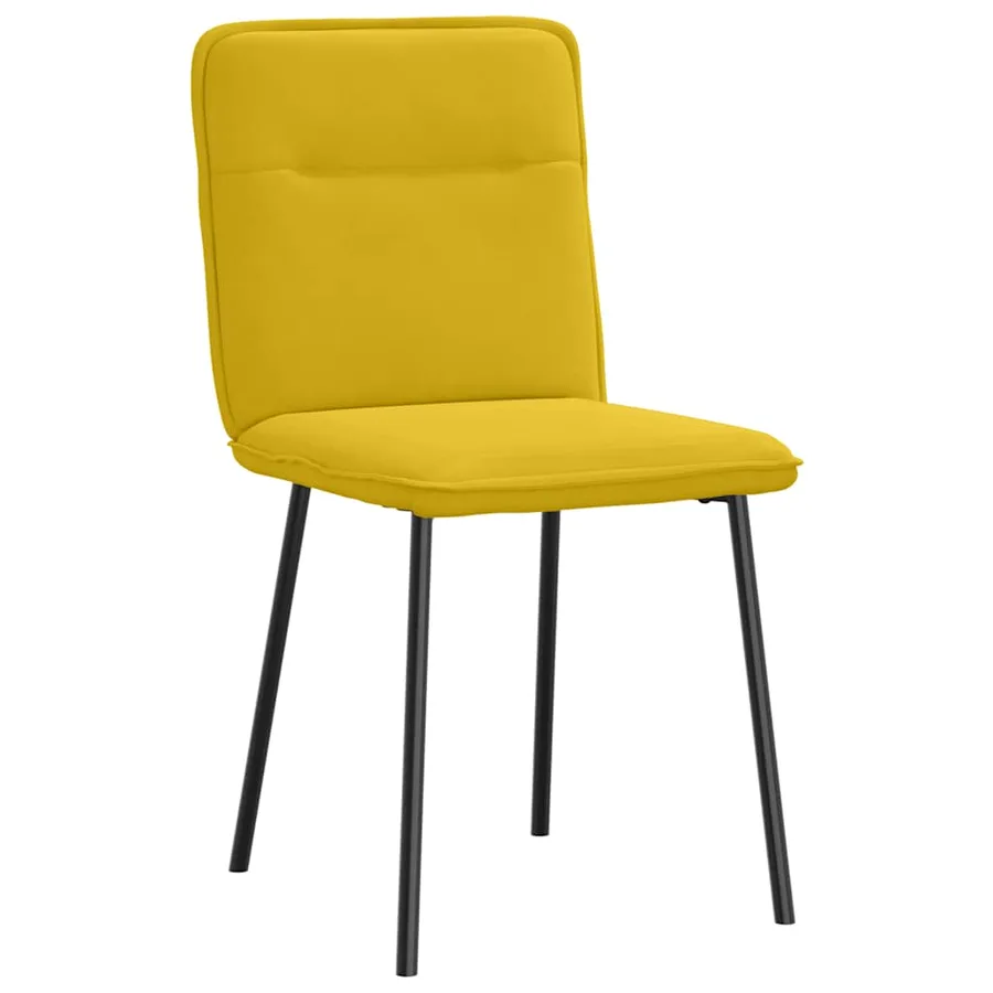 Chaises à manger lot de 4 jaune velours - 3