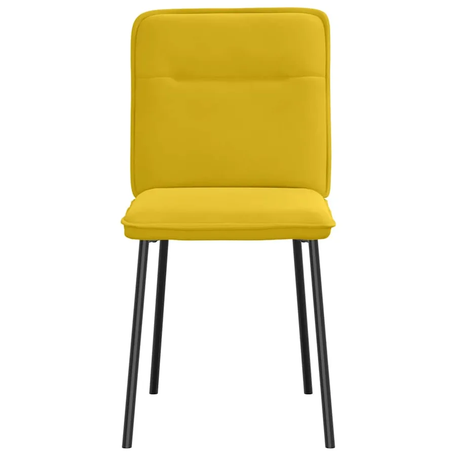 Chaises à manger lot de 4 jaune velours - 4