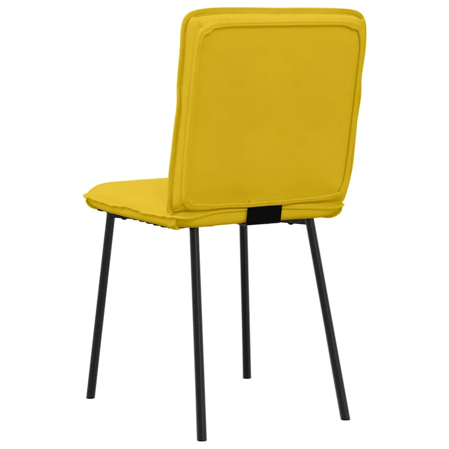 Chaises à manger lot de 4 jaune velours - 6