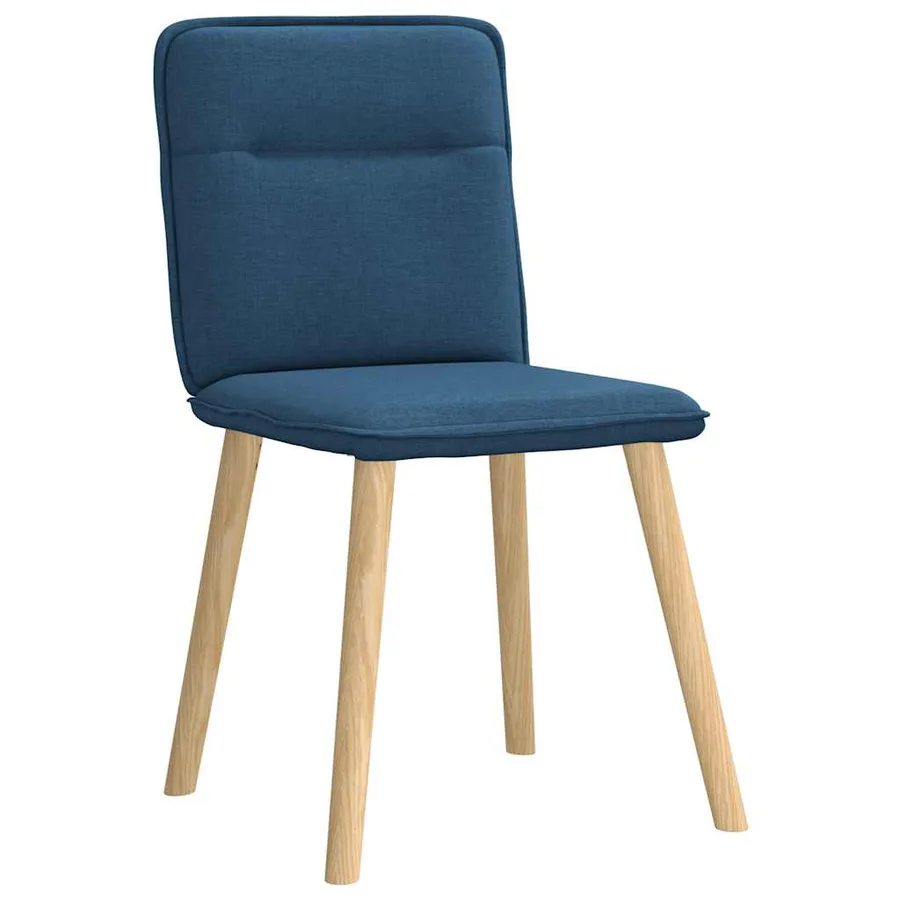 Chaises à manger lot de 4 bleu tissu - 3