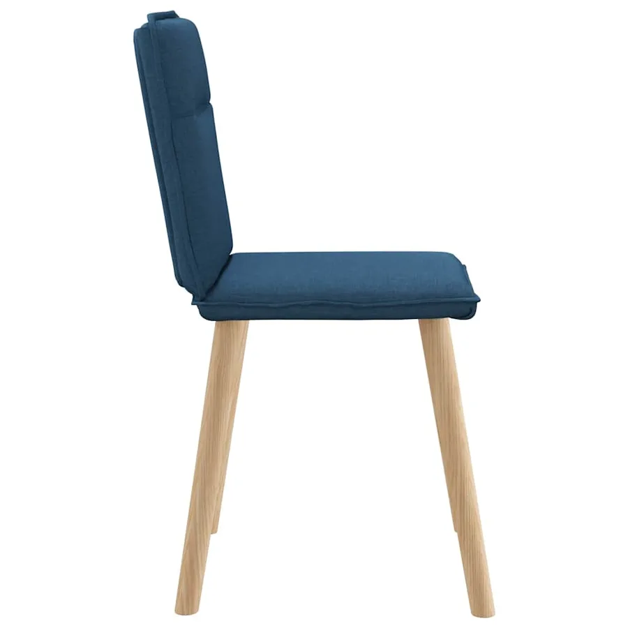 Chaises à manger lot de 4 bleu tissu - 5
