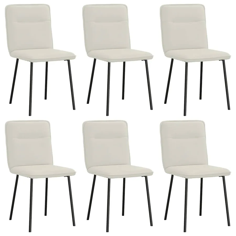 Chaises à manger lot de 6 crème velours - 2