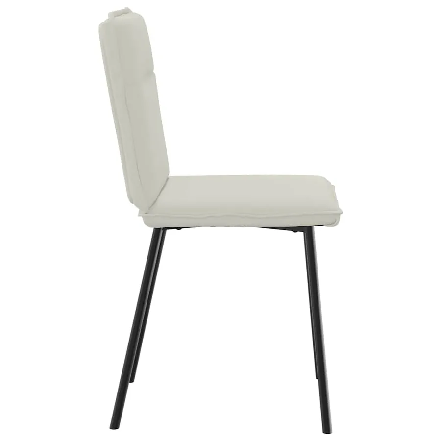 Chaises à manger lot de 6 crème velours - 5