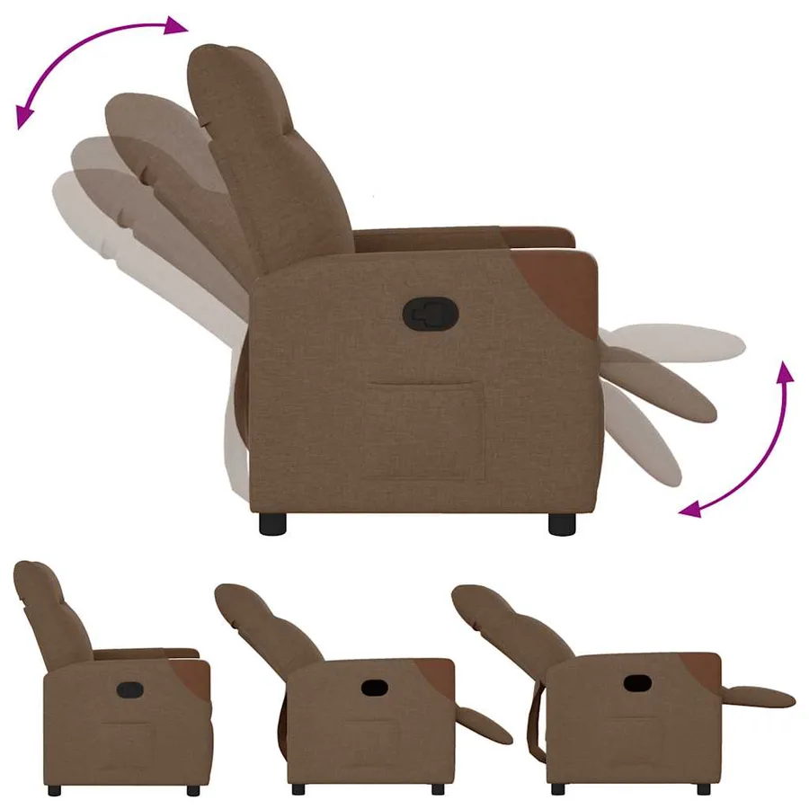 Fauteuil inclinable Marron Tissu - 6