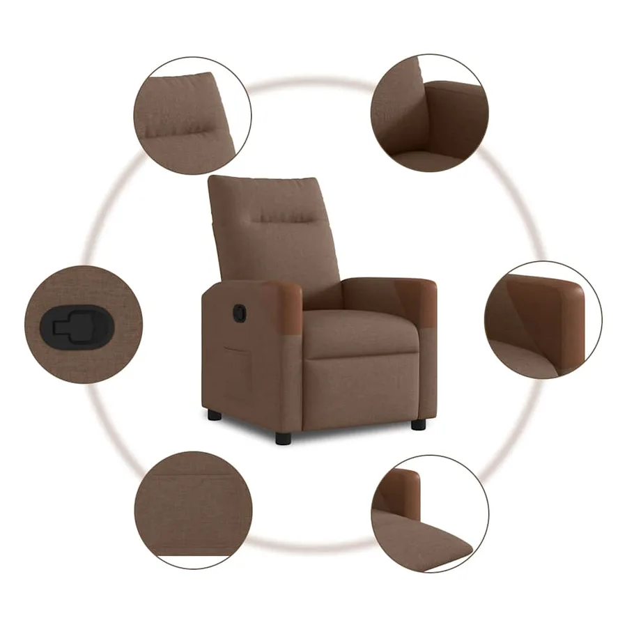 Fauteuil inclinable Marron Tissu - 7