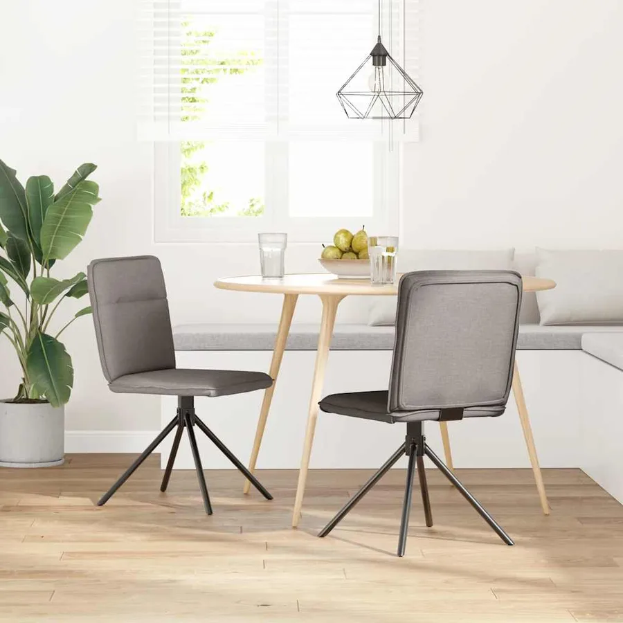 Chaises à manger lot de 2 taupe tissu - 2