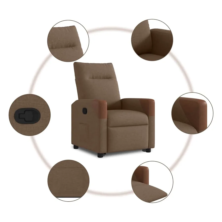 Fauteuil inclinable Marron Tissu - 10