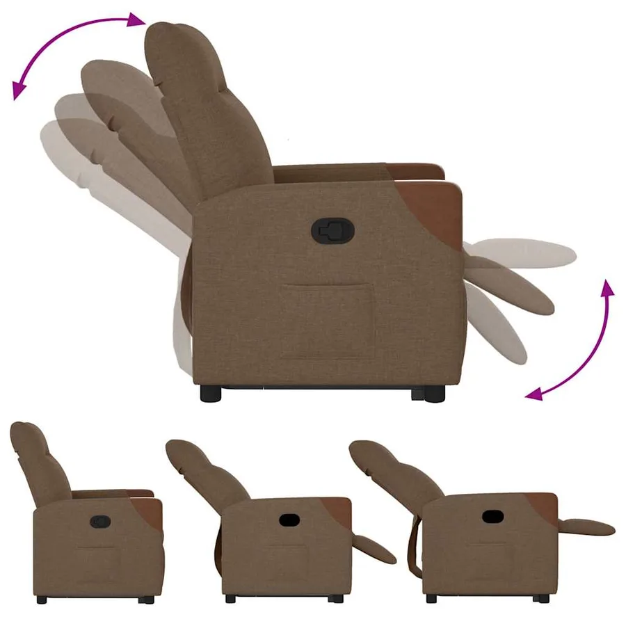 Fauteuil inclinable Marron Tissu - 8
