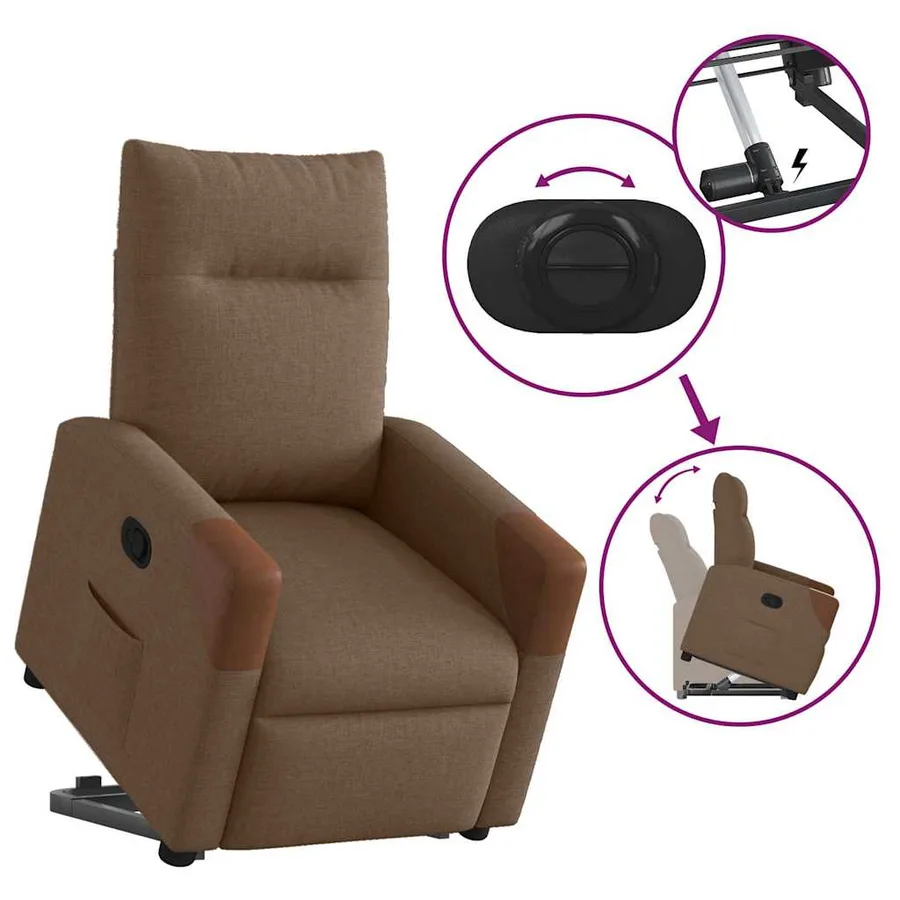 Fauteuil inclinable Marron Tissu - 9