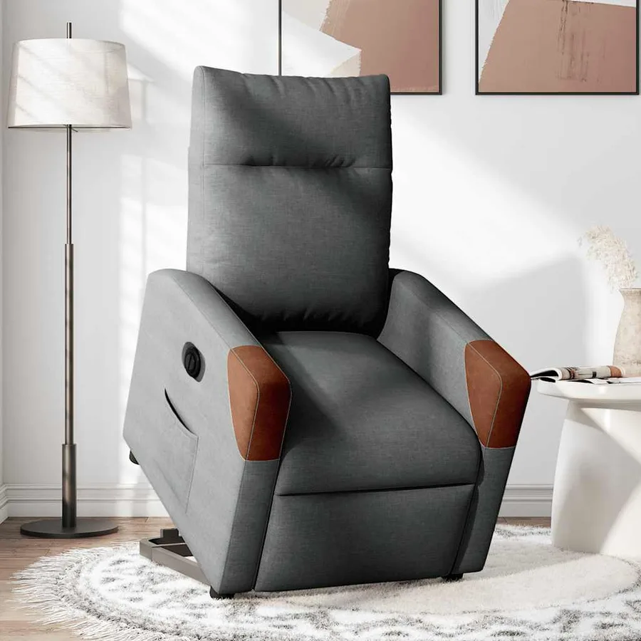 Fauteuil inclinable électrique gris foncé tissu - 2