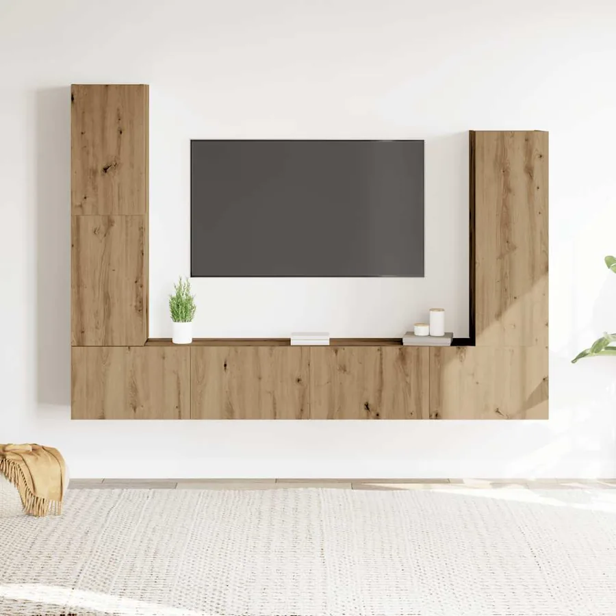 Ensemble de meuble TV mural 4 pcs chêne artisanal