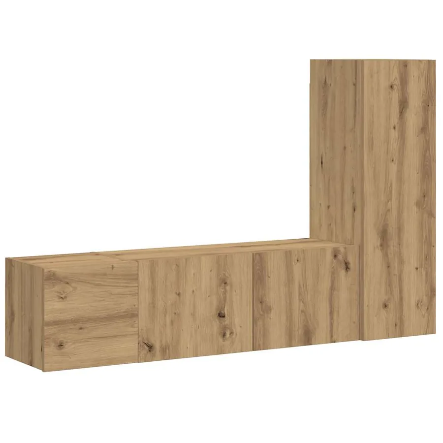 Meubles TV muraux 3 pcs chêne artisanal bois d'ingénierie