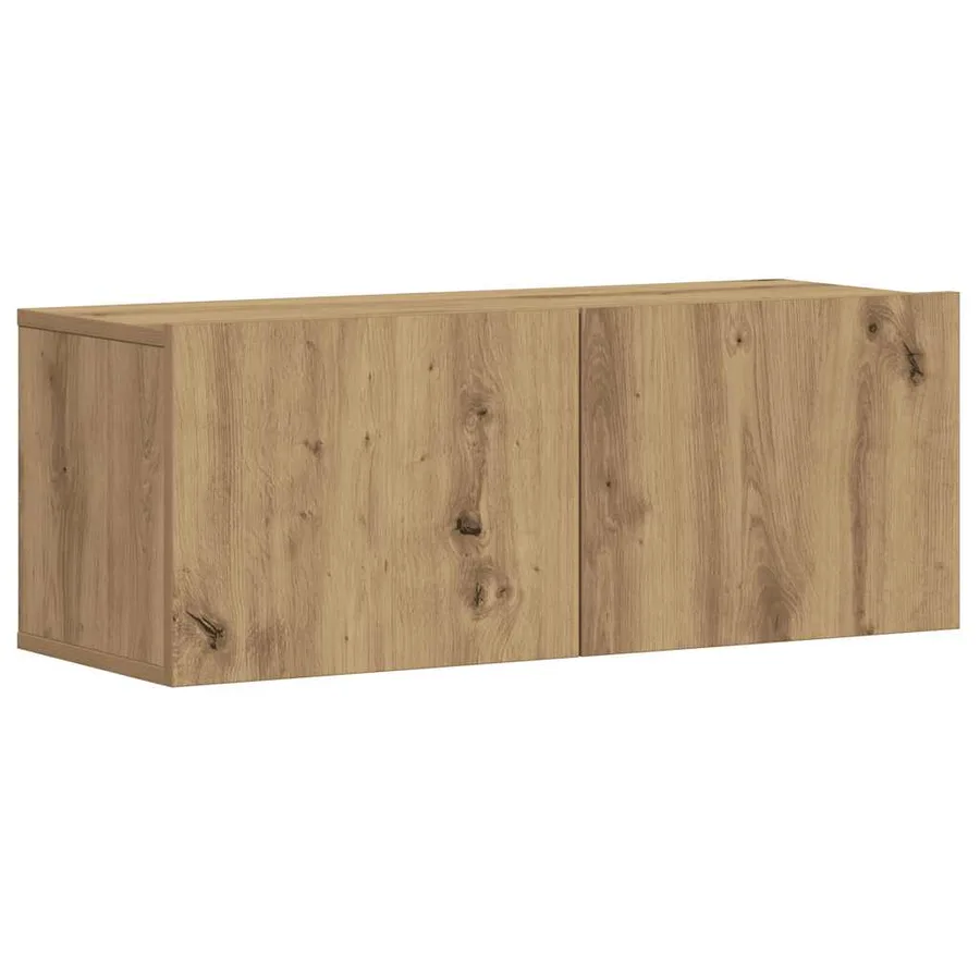 Meubles TV muraux 3 pcs chêne artisanal bois d'ingénierie - 4