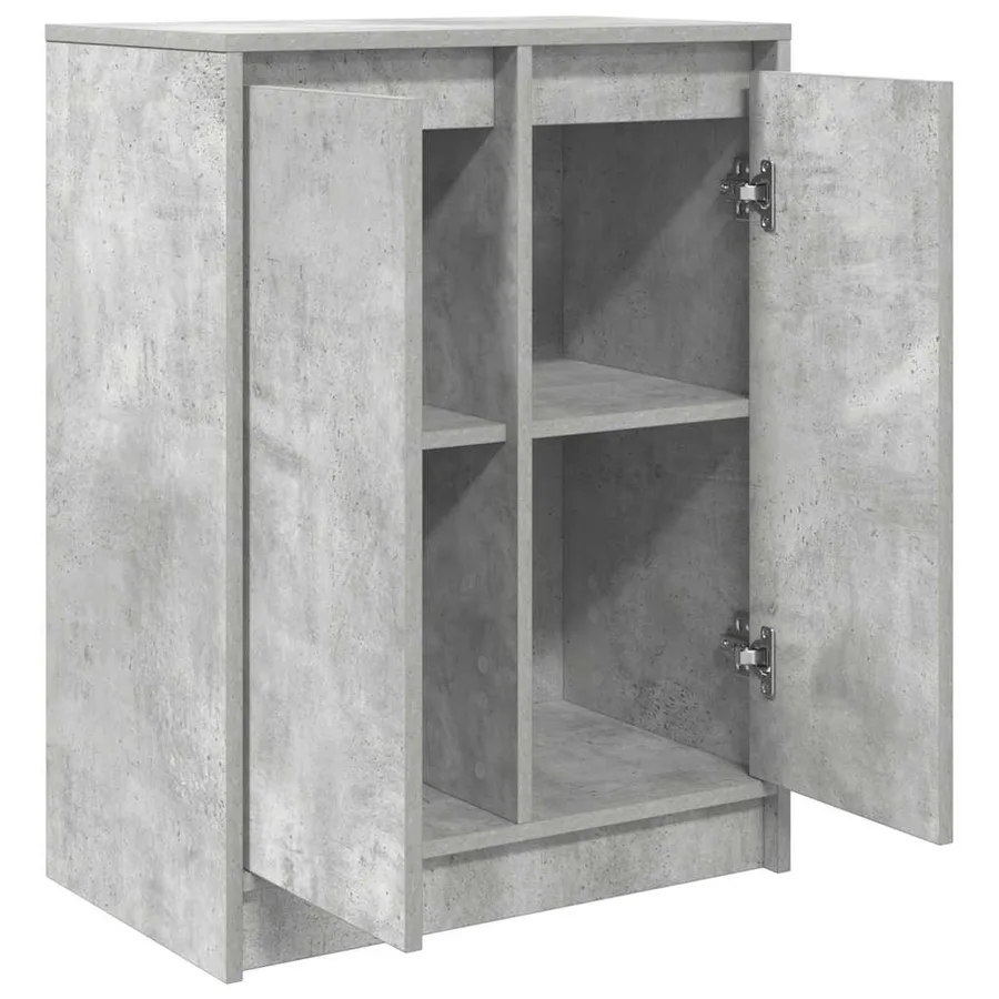 Buffet gris béton 57x34x76 cm bois d'ingénierie - 5