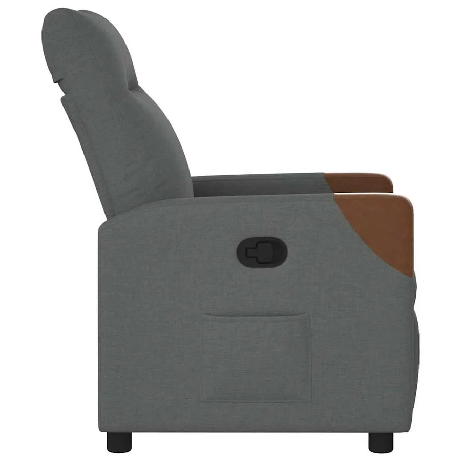 Fauteuil inclinable en tissu gris foncé - 4