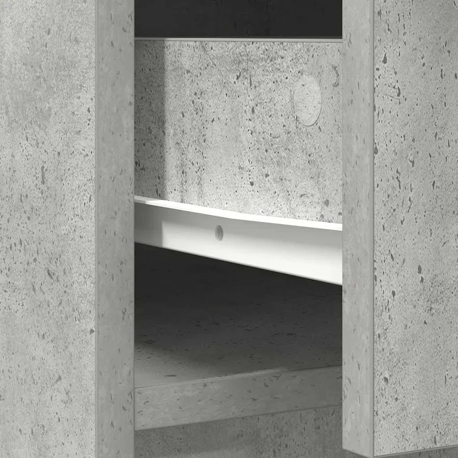 Buffet avec tiroirs et portes gris béton 73x31x90 cm - 11