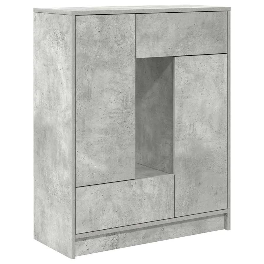 Buffet avec tiroirs et portes gris béton 73x31x90 cm - 2